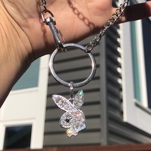 Wallet Chain w/ Rhinestone Playboy bunny pendant